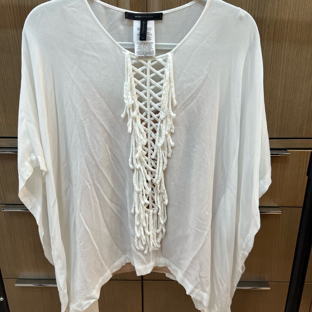 BCBGMaxazria Ramzie Fringe Kaftan